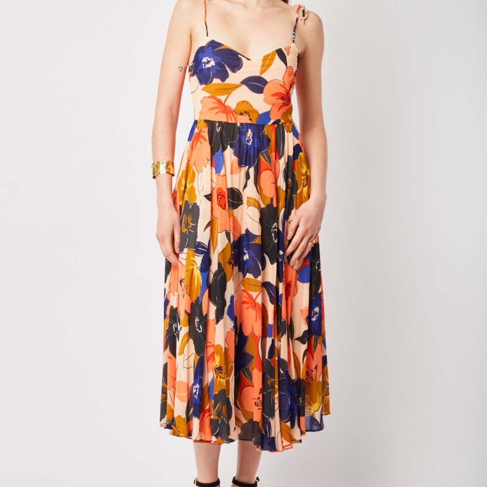 Floral Maxi Dress with Pleated Skirt Sézane